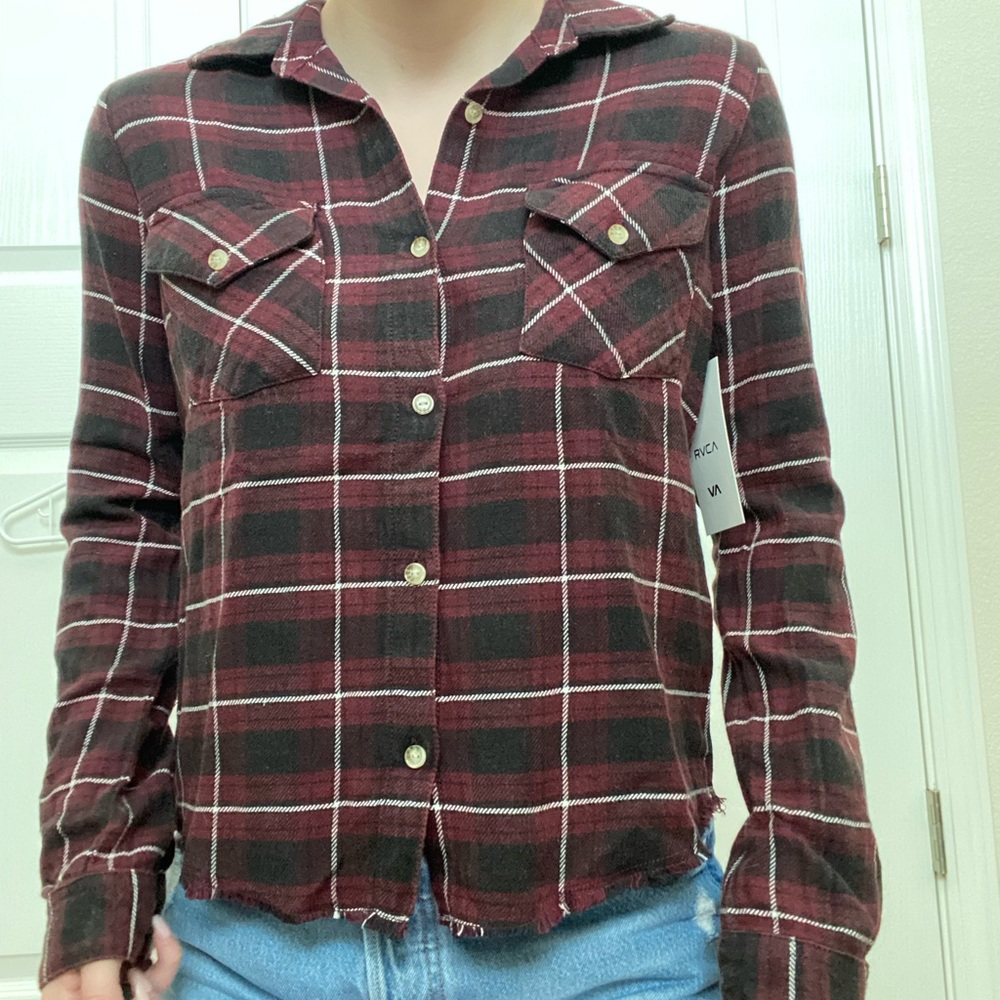 Nordstrom cropped flannel button down